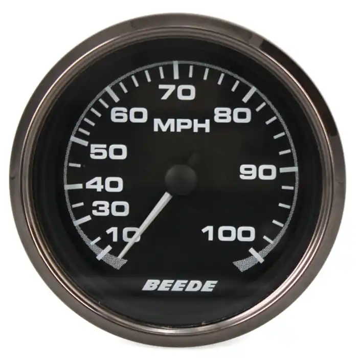 Beede Boat Speedometer Gauge 960491 | 3 1/4 Inch Pewter Black Cheap