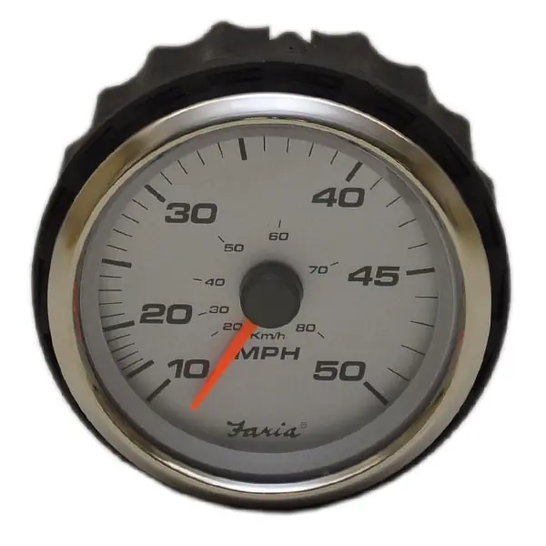 Faria Boat Speedometer Gauge SEK914A | 3 1/4 Inch Silver 50 MPH Price Cut