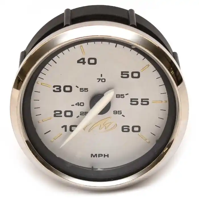 Save Now Monterey Marine Boat Speedometer Gauge SE9995B | Faria Kronos Silver 3 1/4 Inch