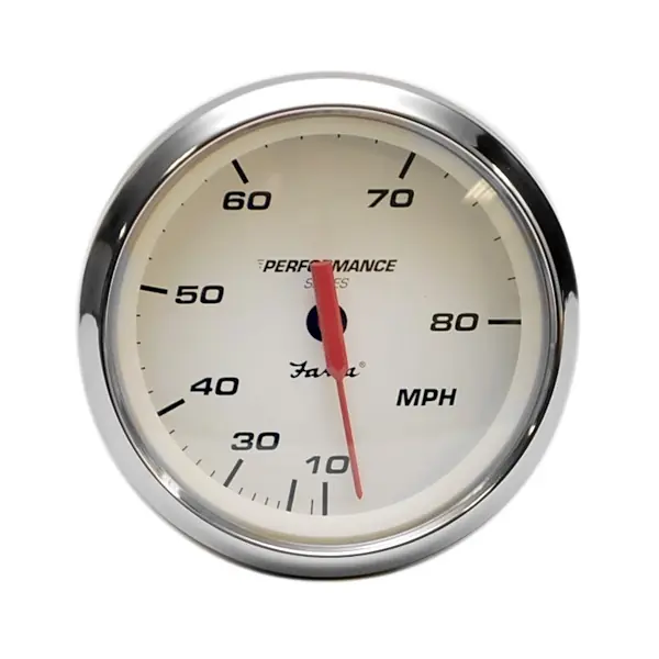 Faria Boat Speedometer SE9377A | Performance 3 1/4 Inch Silver White Brand New