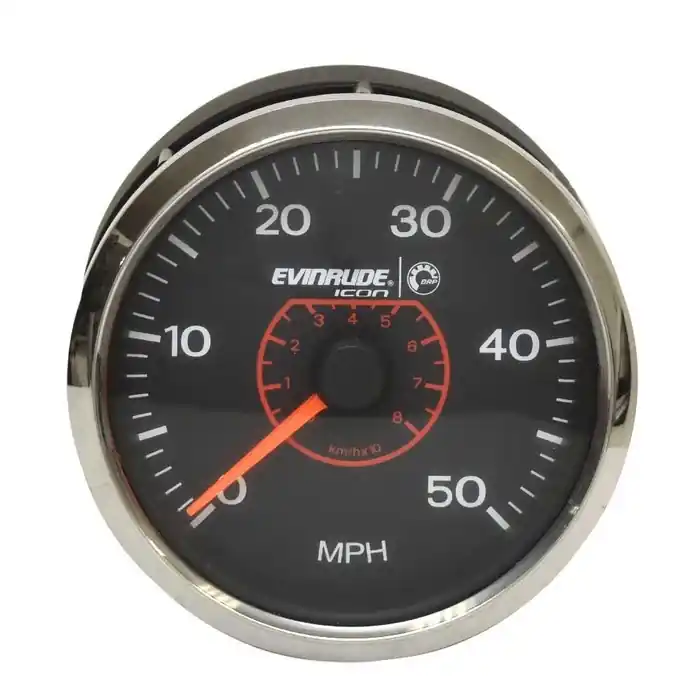 Worldwide Shipping BRP Evinrude Boat Speedometer Gauge SG0013A | Icon 4 Inch Silver Black