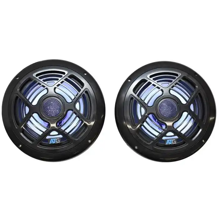 ATG Boat 2 Way Marine Speakers ATG8MRGB-B | 8 Inch RGB Black (Pair) Grab Now