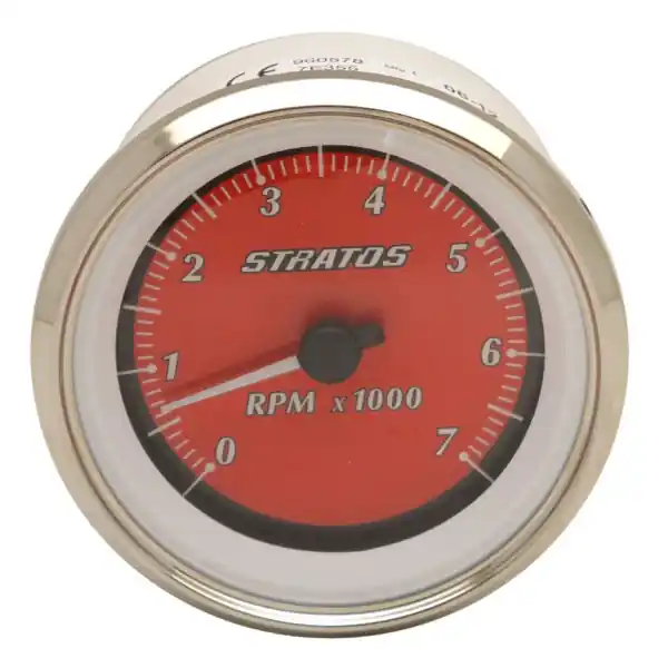 Stratos Boat Tachometer 7E355 | Beede 960578 Silver Red 3 1/4 Inch Must Have