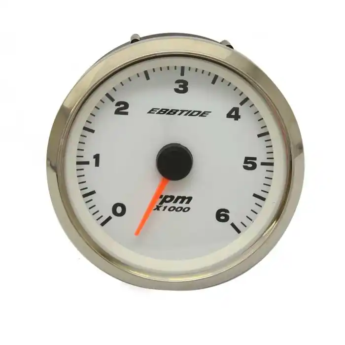 Sale Ebbtide Boat Tachometer Gauge TC5030A | Faria 3 1/4 Inch Silver White