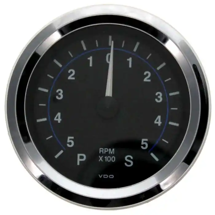 Best Price VDO Boat Synchronizer Gauge 333-551B | 3 1/4 Inch Silver Black