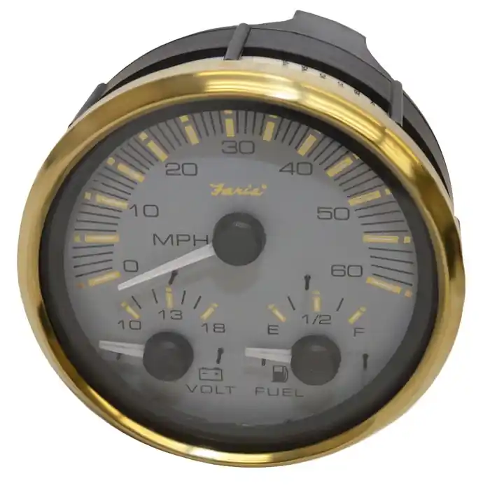 Faria Boat Multi-Function Gauge GS2003B | Speedo Fuel Volt 4 1/4 Inch While Supplies Last