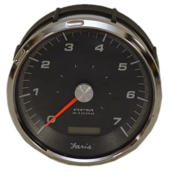 Faria Boat Tachometer Gauge THC616A | W/ Hour Meter 4 1/4 Inch Black Buy Direct