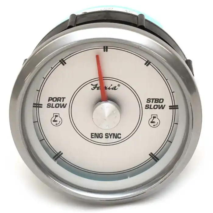 Faria Boat Diesel Synchronizer Gauge SY9771A | 3 1/4 Inch Dual Engine Fan Favorite