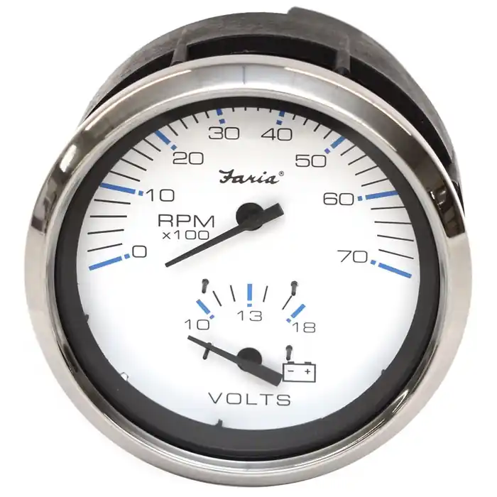 Faria Boat Multifunction Gauge GT0100A | Chesapeake White SS 3 1/4 Inch Exclusive Offer