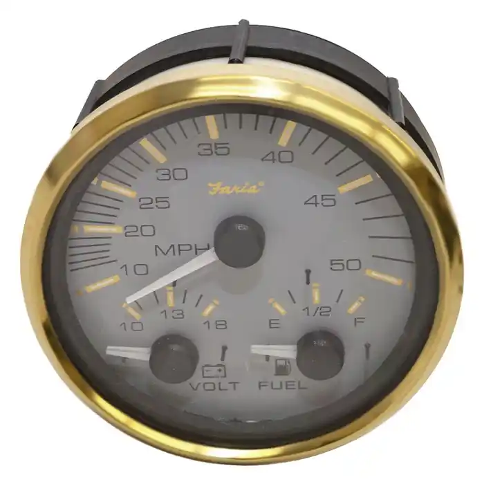 Certified Faria Boat Multi-Function Gauge GS0036A | Signature Gold 4 1/4 Inch