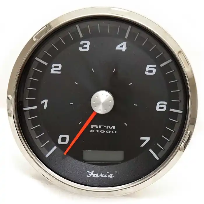 Faria Boat Tachometer Gauge THC616B | 4 1/4 Inch Silver Black Direct From Manufacturer