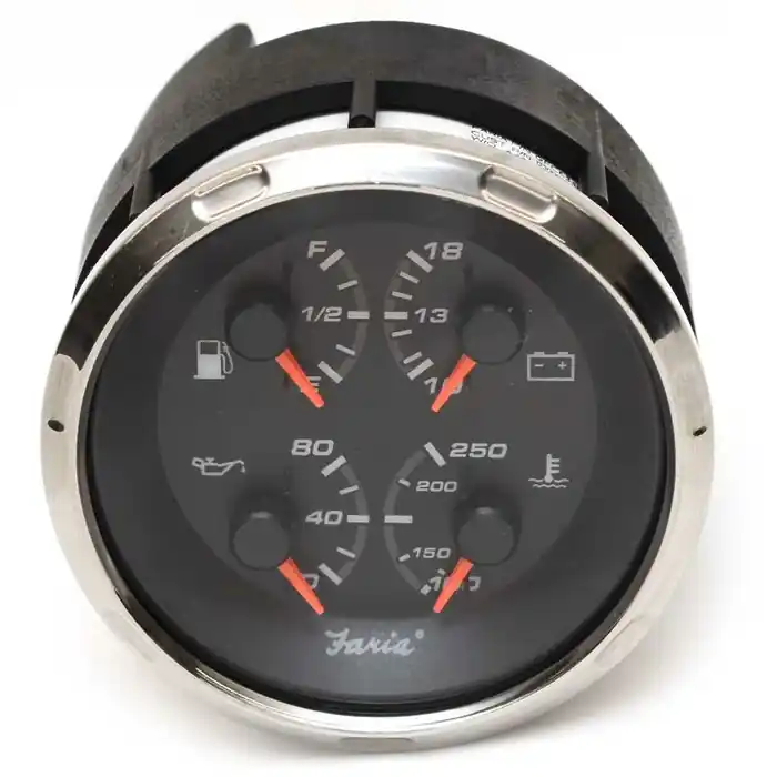 Buy Today Faria Boat Multifunction Gauge GFC634B | Volt Fuel Oil 3 1/4 Inch