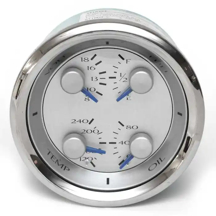 VeeThree Boat Multifunction Gauge 781903PDFB | Metallic Silver / Blue While Supplies Last