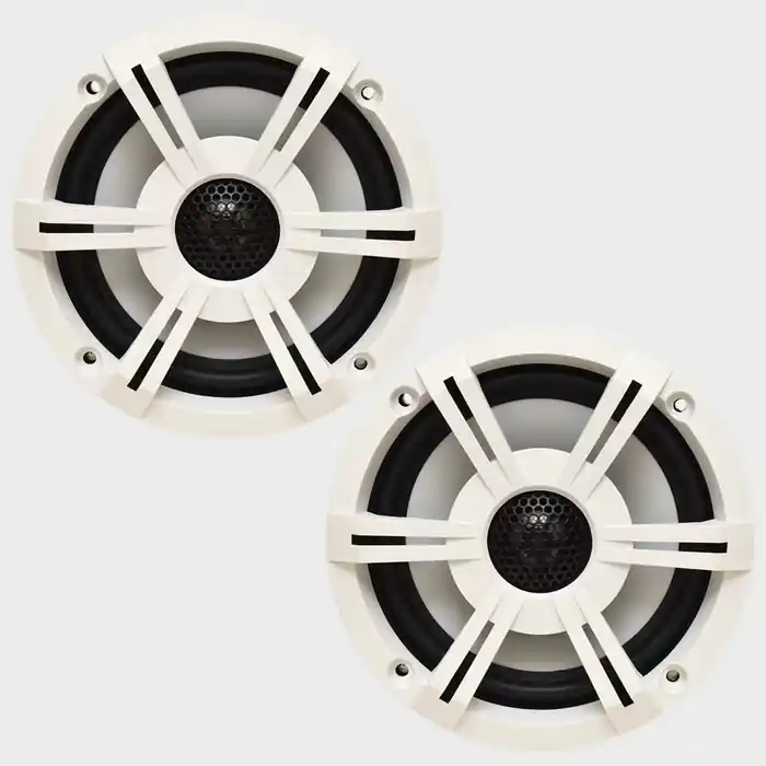 PQN Audio Boat Coaxial Speakers RV652BTWLD | 6 3/4 Inch White W/ LED Last Chance