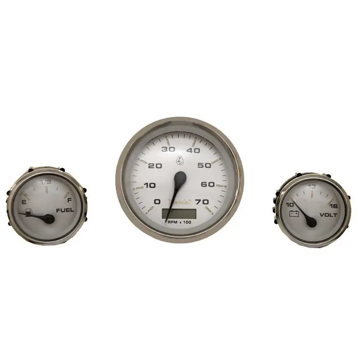 Faria Boat Gauge Set KTF020B | Kronos Silver Rinker (Set of 3) Free Delivery