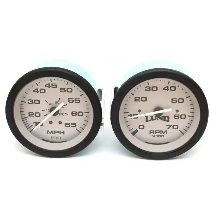 Lund Boat Tachometer / Speed Gauge | Teleflex Driftwood (Set of 2) Instant Buy