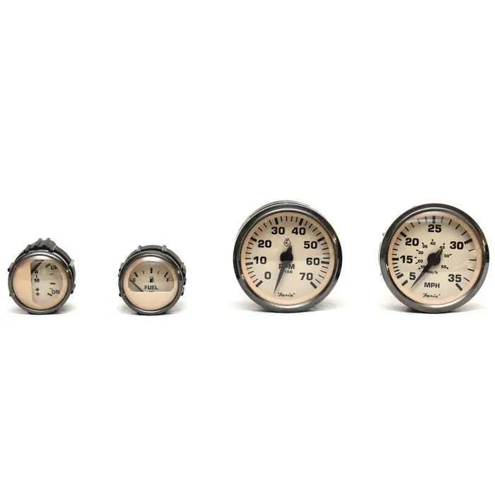 Faria Boat Gauge Set | 3 3/8 Inch Euro Beige (Set of 4) Top Pick
