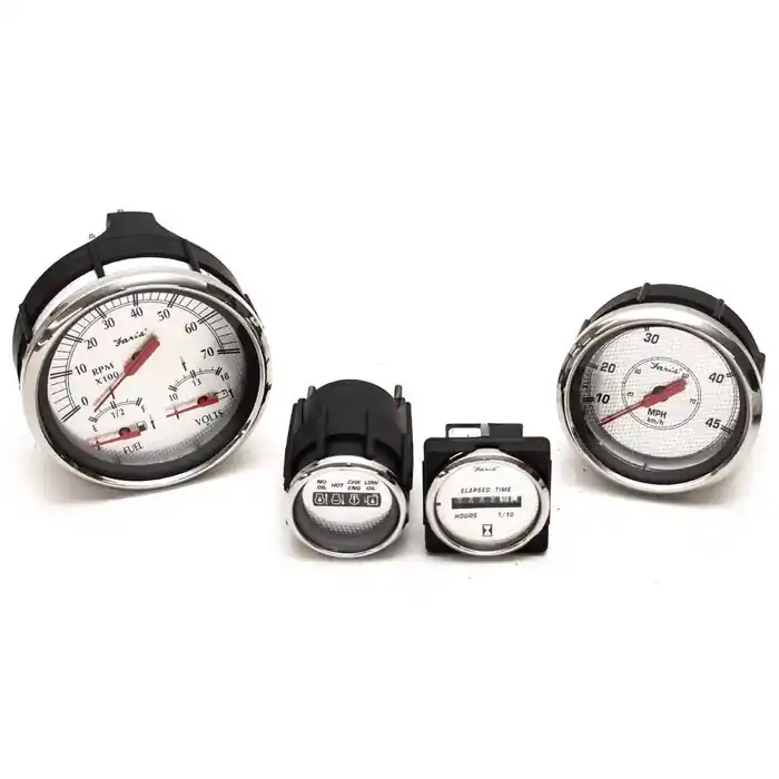 Latest Faria Boat Gauge Set | Mercury Newport Carbon Silver 4 Piece