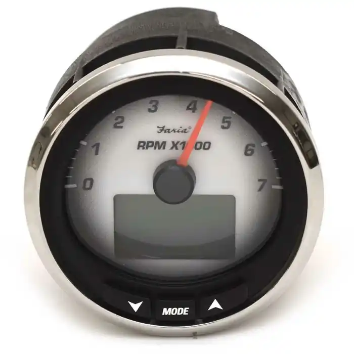 Faria Boat Tachometer Gauge MG3000 | Black White 3 3/8 Inch 7K Time-Limited