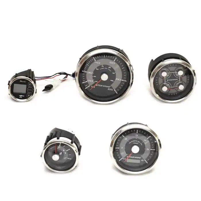 Same Day Shipping Four Winns Boat Gauge Set | Faria Mercury Inboard Silver Black (5PC)