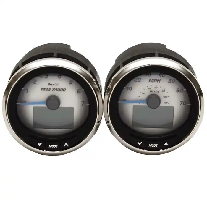 Free Returns Faria Boat Gauge Set KT0056A | Yamaha MG3000 Black Fade (2PC)