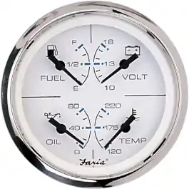 Chesapeake White SS 4-in-1 Combination Gauge GF0008 | Faria 33851 Today Only