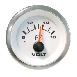 Fresh Stock White Premier Pro Voltmeter Gauge | Sierra 62555P