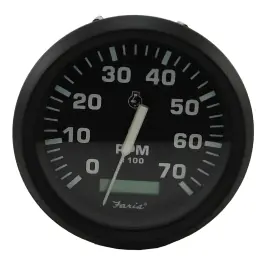 Euro 7000 RPM Outboard Tachometer with Hourmeter | Faria 32840 Trusted Brand