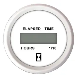 While Supplies Last Dress White Digital Hourmeter, 12-32 volts | Faria 13130