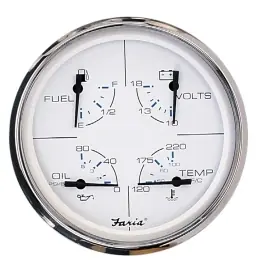 Chesapeake White SS 4-in-1 Combination Gauge | Faria 33864 Wholesale