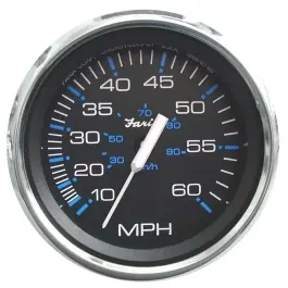 Chesapeake Black Stainless Steel 60 MPH Speedometer | Faria 33704 Discount