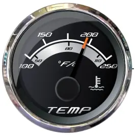Budget 2 inch Platinum Water Temperature Gauge | Faria 22017
