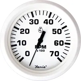 Budget Dress White 7000 RPM Outboard Tachometer | Faria 33104