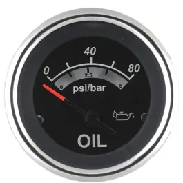 Black Sterling Series Oil Pressure Gauge - 0-80 PSI | Sierra 67022P Affordable