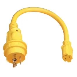 Instant Buy 30 Amp Male to 15 Amp Female Adapter with LED Light | Marinco 105SPP