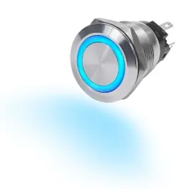 Limited Offer 10 amp Black Push-Button LED Ring Switch On/Off | Blue Sea 4160