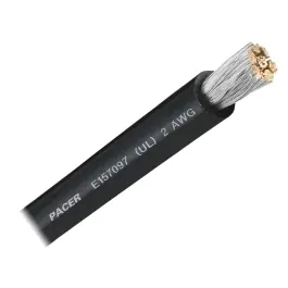 Money Back Guarantee 2 AWG Black Cable, 250 foot | Pacer WUL2BK-250