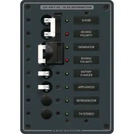 Luxury 230VAC 8-Position Source Selection Panel | Blue Sea 8567