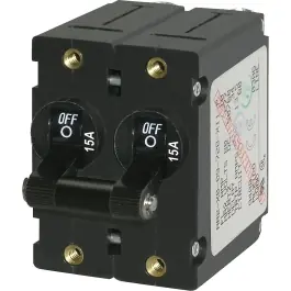 A-Series Black Toggle Circuit Breaker - Double Pole 15A Factory Price