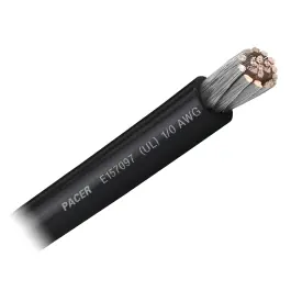 1/0 AWG Black - 100 foot | Pacer Marine WUL1/0BK-100 Trusted Brand