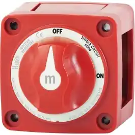 Editor’s Pick M-Series Red Mini On-Off Battery Switch with Knob | Blue Sea 6006