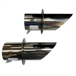 Stainless Steel Angle Cut Exhaust Tips with Internal Flapper - 4 in. | Corsa Performance 11000 Time-Limited