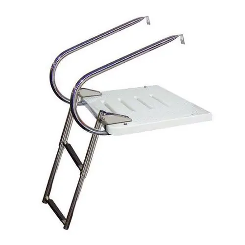 JIF 2-Step I/O Transom Platform w/ Over Platform Ladder Handmade