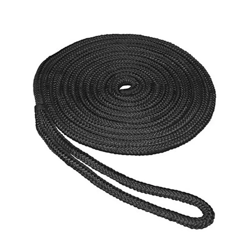 Aamstrand Double Braid Nylon Colored Dock Lines - Black Instant Buy