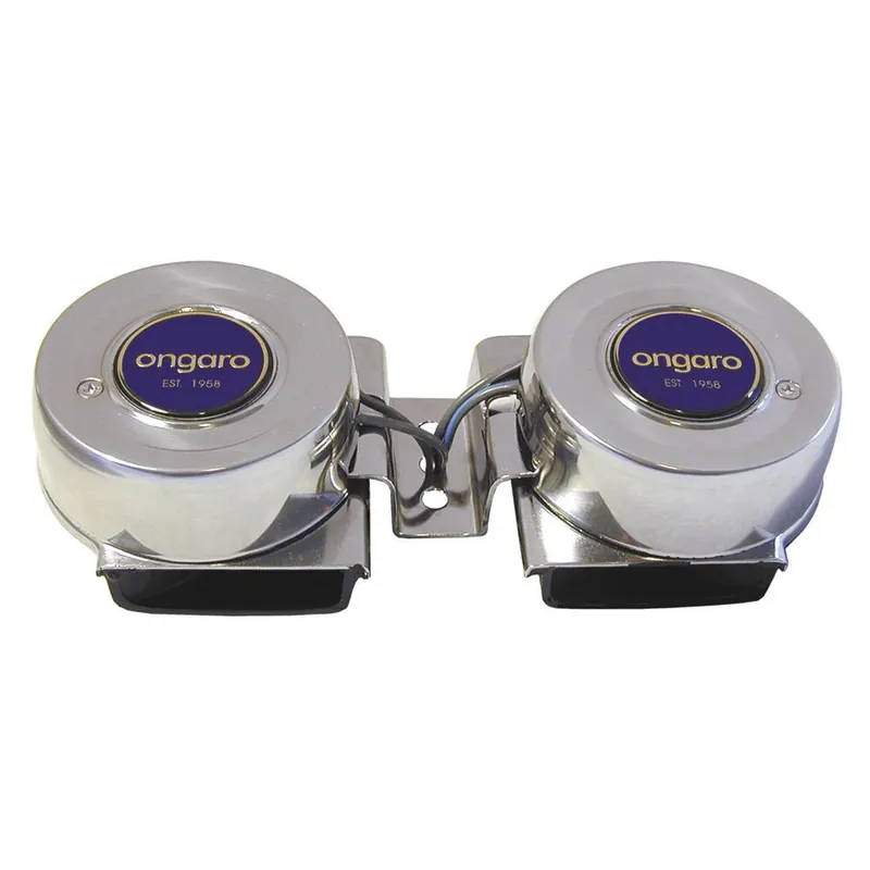 New Release Ongaro 10002 SS Mini Compact Twin Horn - 12V
