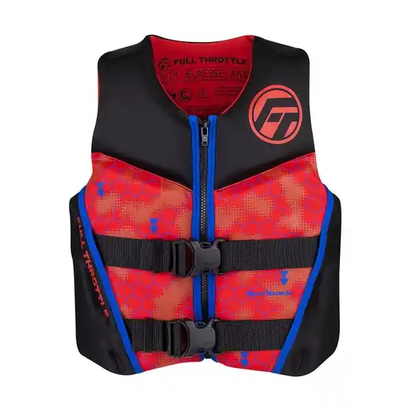 Fan Favorite Full Throttle Rapid-Dry Flex-Back Youth Life Jacket