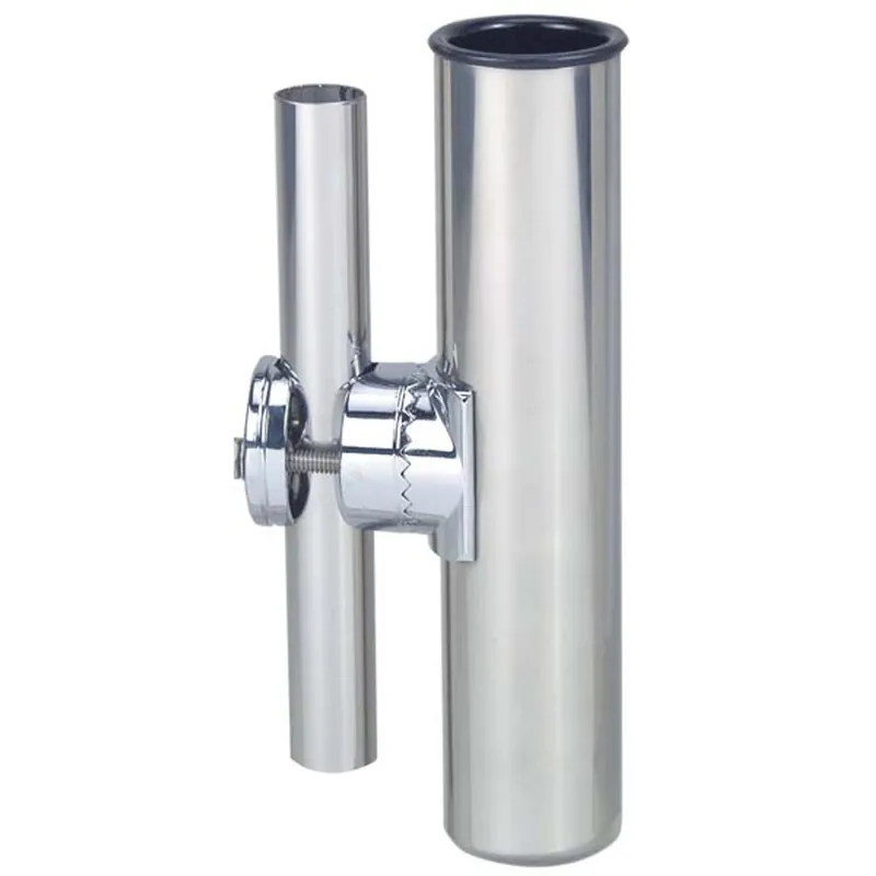 Free Returns Perko Chrome Clamp-On Fishing Rod Holder for 3-4" to 1" Rails