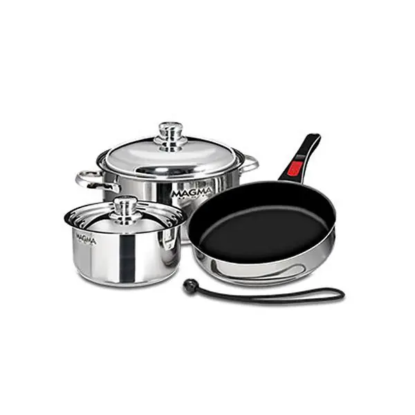 Magma 7 pc. Stainless Induction Cookware w/ Ceramica Non-Stick Best Price