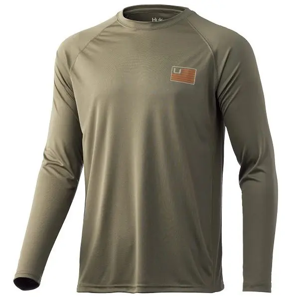 Huk & Bars Pursuit Long Sleeve Shirt - Moss Money Back Guarantee