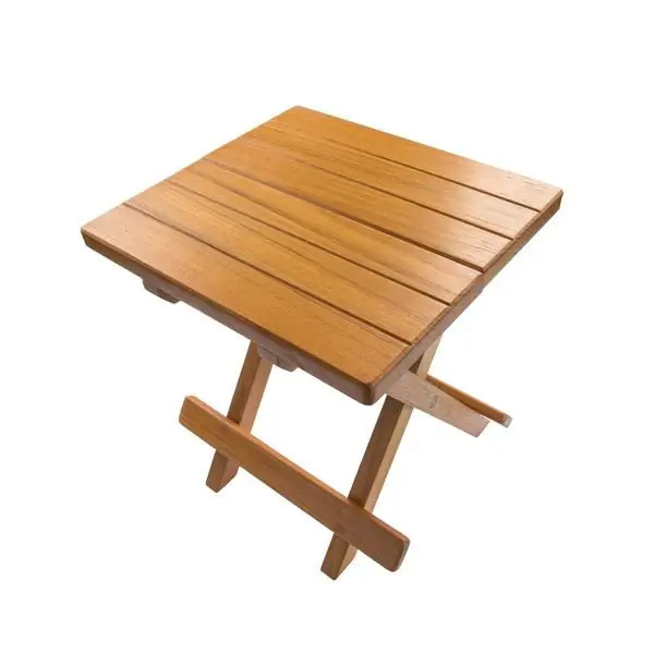 Whitecap Teak Grooved Top Fold-Away Table/Stool Fast Shipping